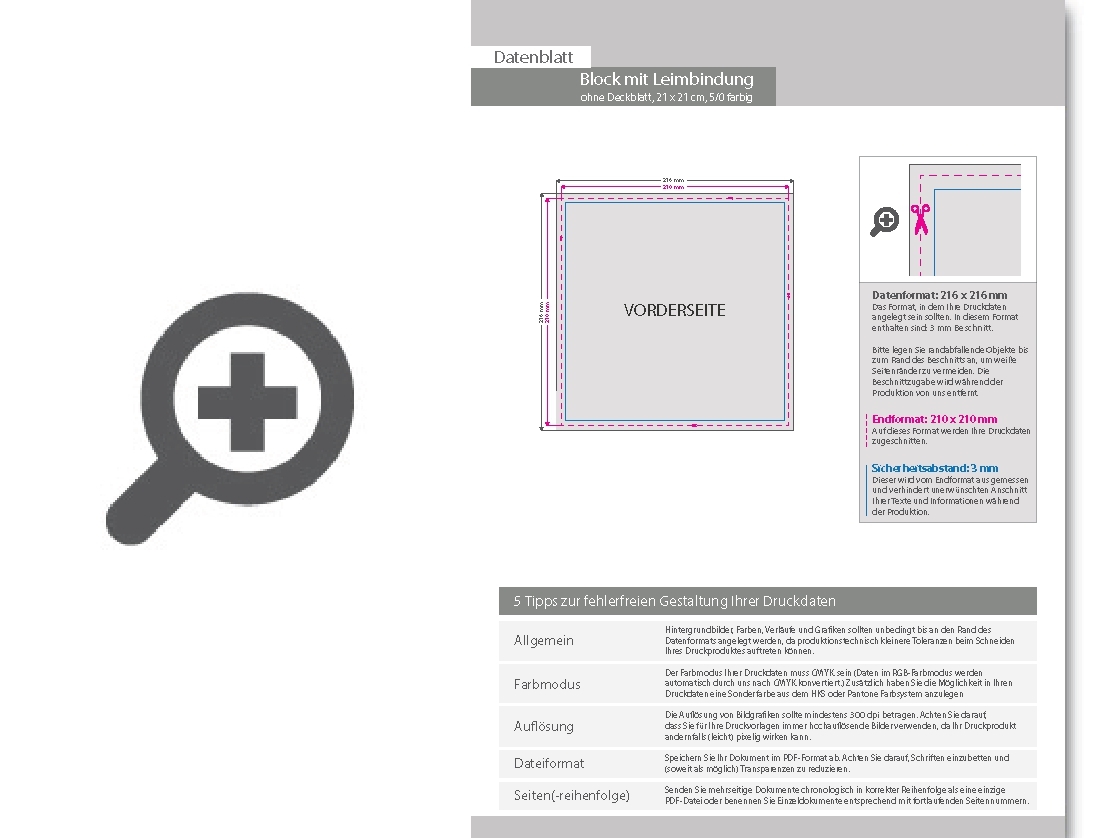 Product Bild block_mit_leimbindung__21_0_cm_x_21_0_cm__100_blatt__5_0_farbig_einseitig_bedruckt_(cmyk_4-farbig_+_1_sonderfarbe_hks_oder_pantone)